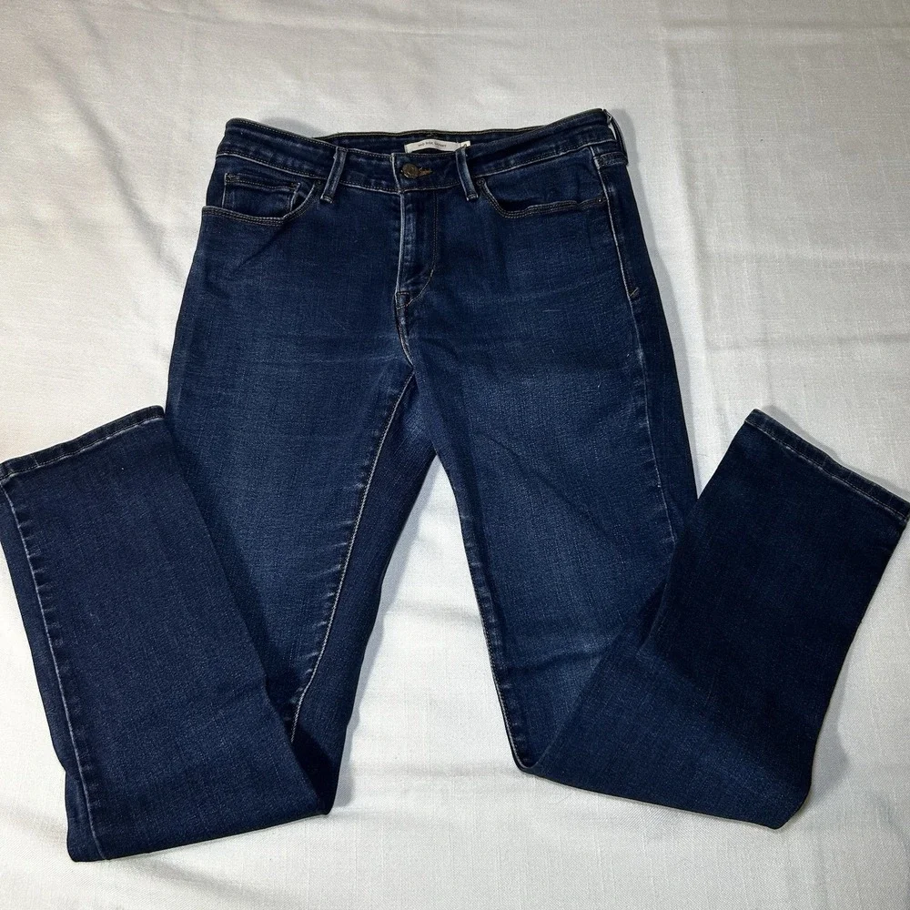 Levi Strauss Skinny Stretch Jeans‎ Womens 8 Blue Denim Mid Rise Zip Fly